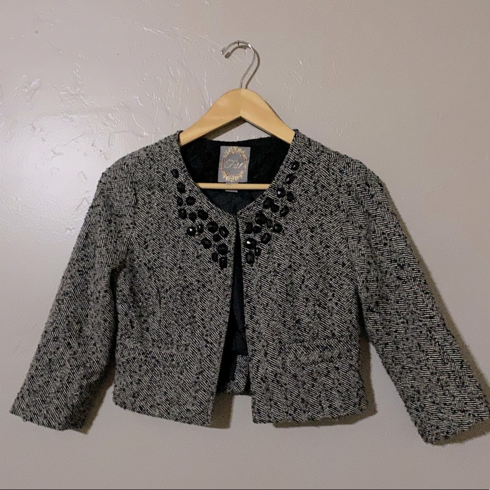 Forever 21 cropped herringbone blazer